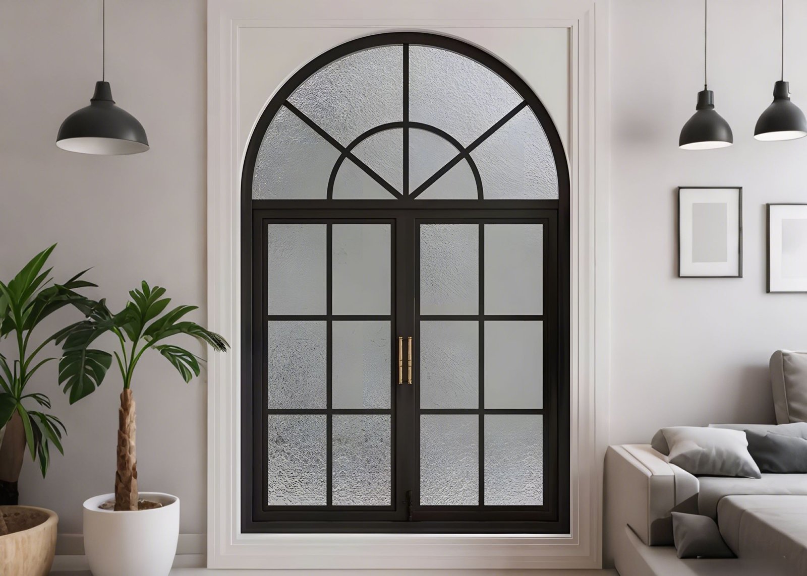 arched french windows