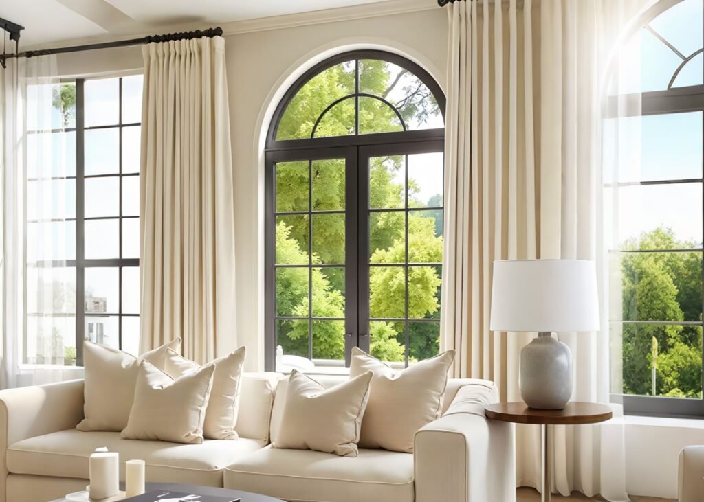french window design for living room​