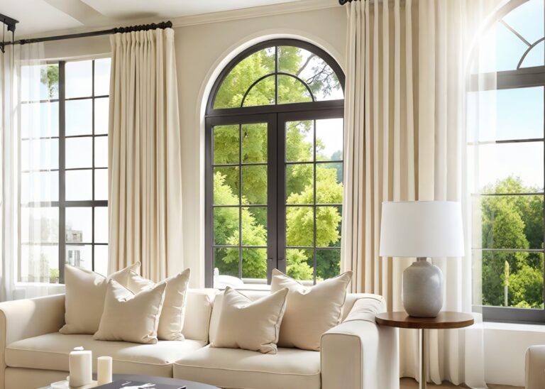 french window design for living room​