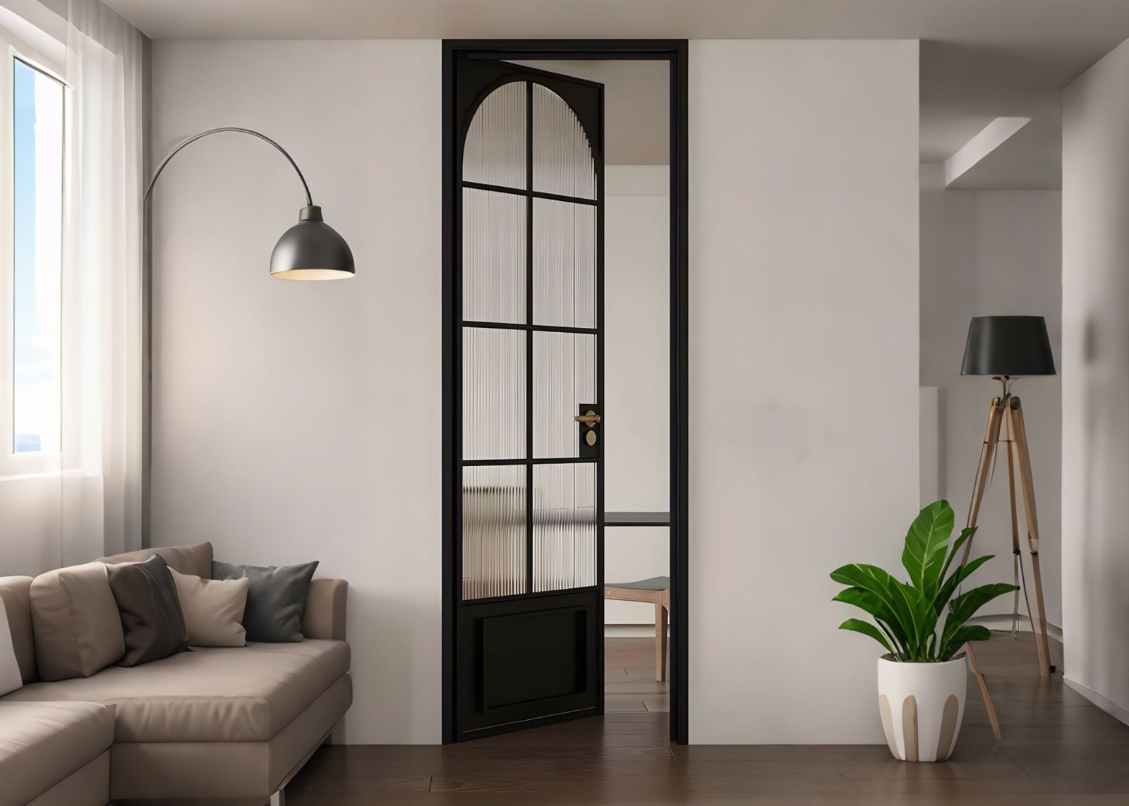 Interior French Doors with Frosted Glass | Elegant Aluminum Privacy Doors