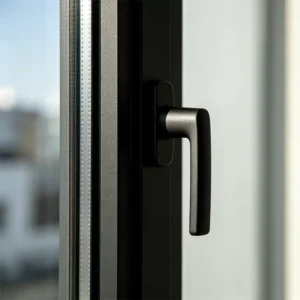Aluminum Casement Window with Black Handle