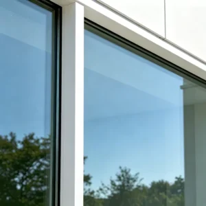 White-Finished Aluminum Casement Window Frame